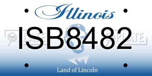 ISB8482 Illinois License Plate