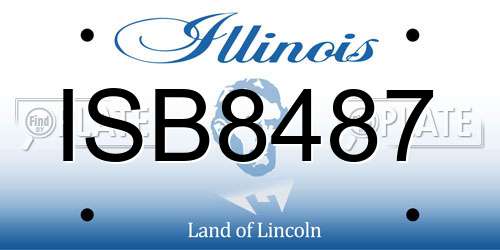 ISB8487 Illinois License Plate