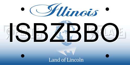 ISBZBBO Illinois License Plate