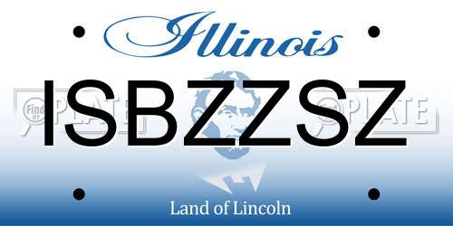 ISBZZSZ Illinois License Plate