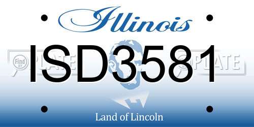 ISD3581 Illinois License Plate