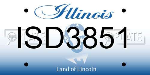 ISD3851 Illinois License Plate