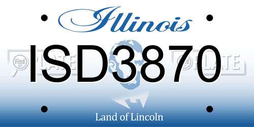 ISD3870 Illinois License Plate