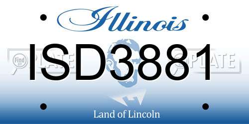 ISD3881 Illinois License Plate