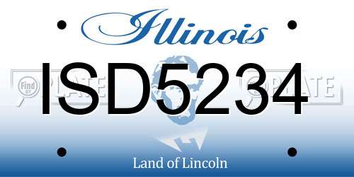 ISD5234 Illinois License Plate