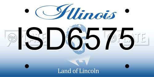 ISD6575 Illinois License Plate