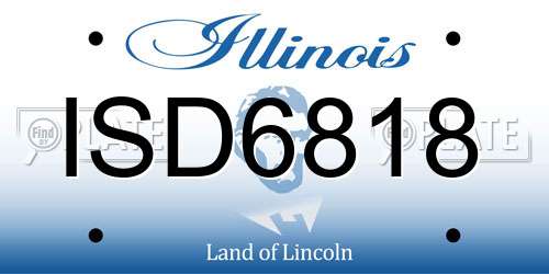 ISD6818 Illinois License Plate
