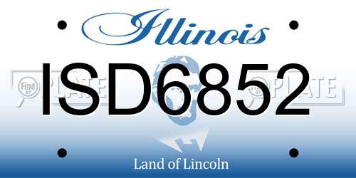 ISD6852 Illinois License Plate