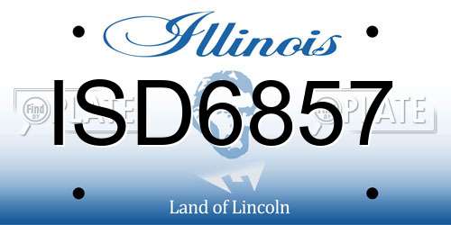 ISD6857 Illinois License Plate