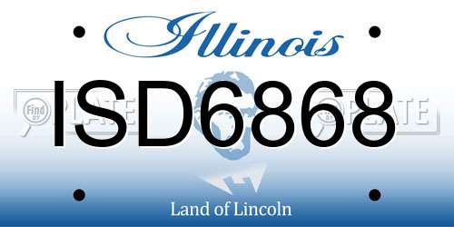 ISD6868 Illinois License Plate