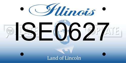 ISE0627 Illinois License Plate