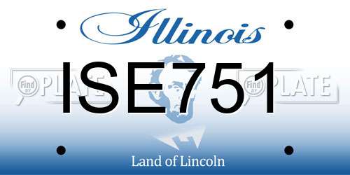 ISE751 Illinois License Plate