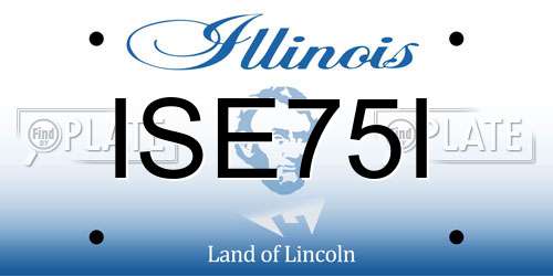 ISE75I Illinois License Plate