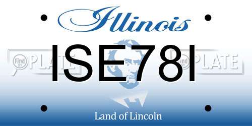 ISE78I Illinois License Plate