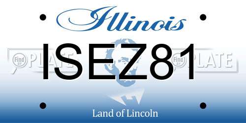 ISEZ81 Illinois License Plate