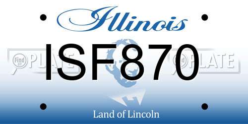 ISF870 Illinois License Plate