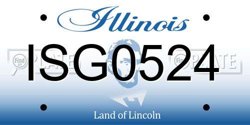 ISG0524 Illinois License Plate
