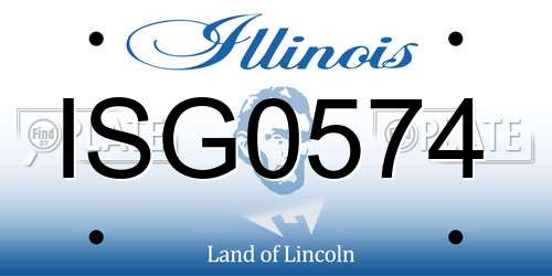 ISG0574 Illinois License Plate