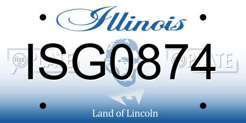 ISG0874 Illinois License Plate