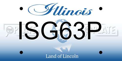 ISG63P Illinois License Plate