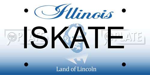 ISKATE Illinois License Plate