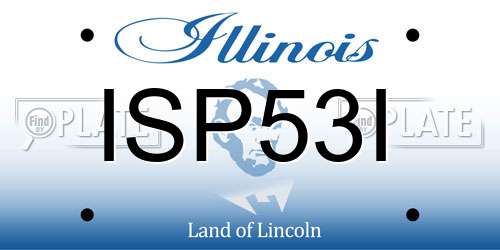 ISP53I Illinois License Plate
