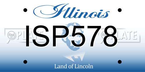 ISP578 Illinois License Plate