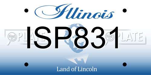 ISP831 Illinois License Plate
