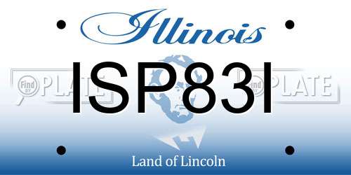 ISP83I Illinois License Plate