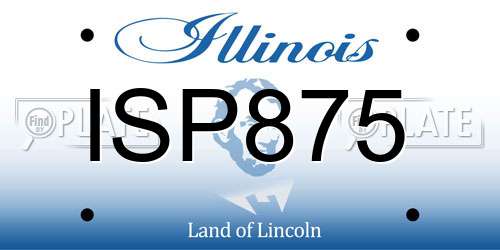 ISP875 Illinois License Plate