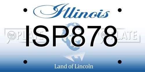 ISP878 Illinois License Plate