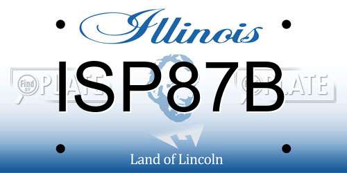 ISP87B Illinois License Plate