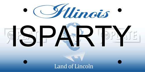ISPARTY Illinois License Plate