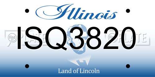 ISQ3820 Illinois License Plate