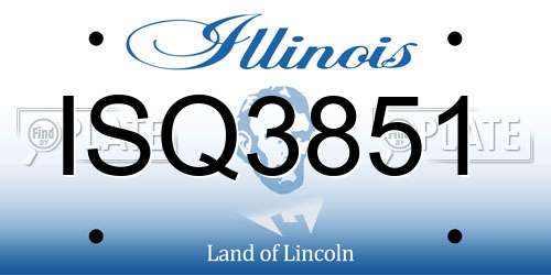 ISQ3851 Illinois License Plate