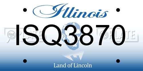 ISQ3870 Illinois License Plate