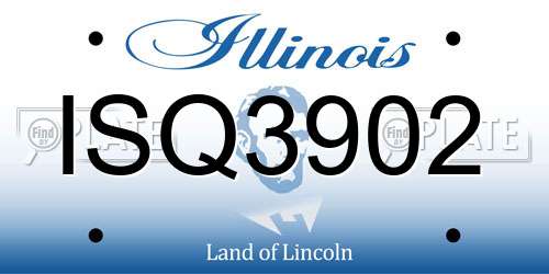 ISQ3902 Illinois License Plate