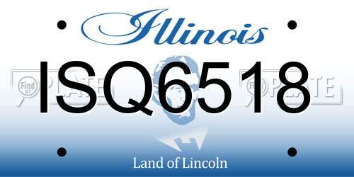 ISQ6518 Illinois License Plate