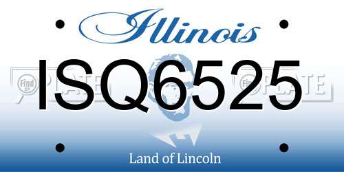 ISQ6525 Illinois License Plate