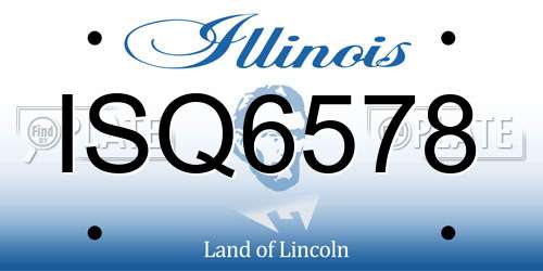 ISQ6578 Illinois License Plate