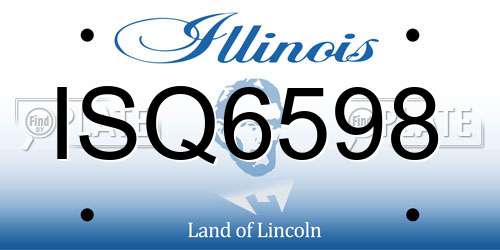 ISQ6598 Illinois License Plate