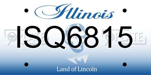ISQ6815 Illinois License Plate