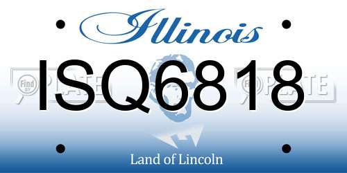 ISQ6818 Illinois License Plate