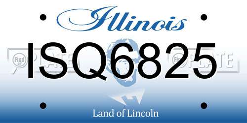 ISQ6825 Illinois License Plate