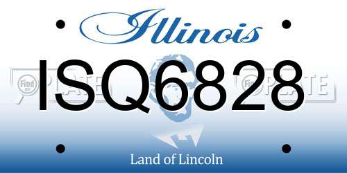 ISQ6828 Illinois License Plate