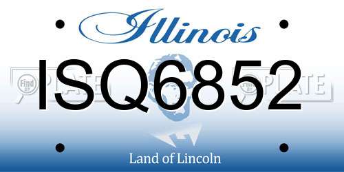 ISQ6852 Illinois License Plate