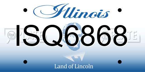 ISQ6868 Illinois License Plate