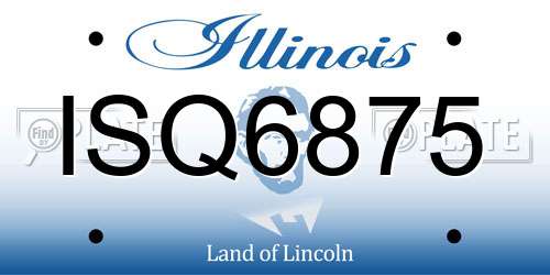 ISQ6875 Illinois License Plate