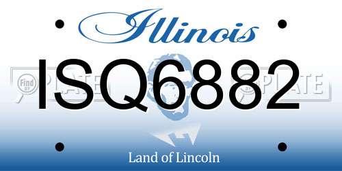 ISQ6882 Illinois License Plate