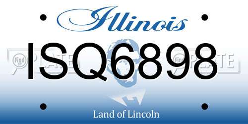 ISQ6898 Illinois License Plate